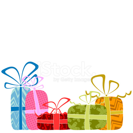 440x440 Vector Gift Boxes Background Stock Vector