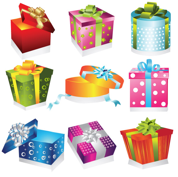 600x597 A Variety Of Exquisite Gift Box Vector Free Vector 4vector