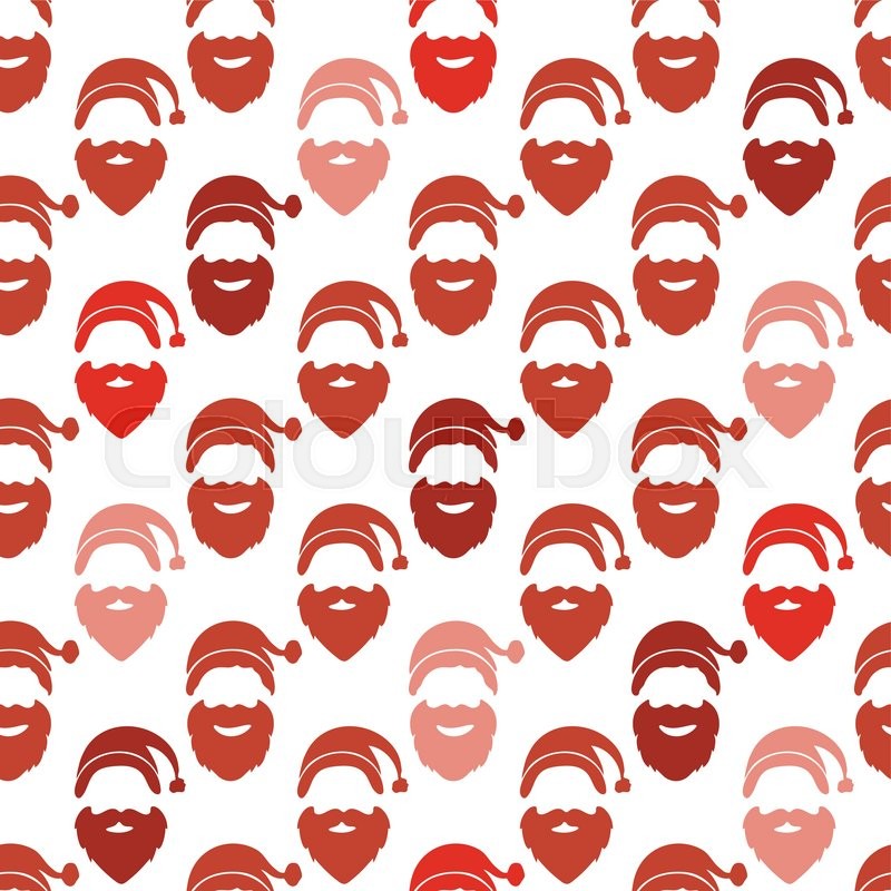 800x800 Seamless Flat Design Santa Claus Pattern Or Background. Greeting