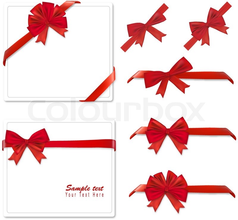 800x737 Set Of Red Bows With Ribbons. Vector. Stock Vector Colourbox