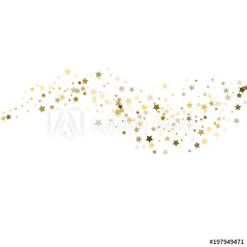 500x500 Star Pattern. White, Background, Gold, Gift Wrap. Vector