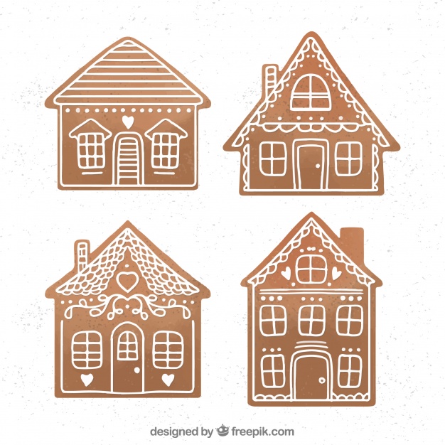 626x626 Simple Brown Gingerbread Houses Vector Free Download