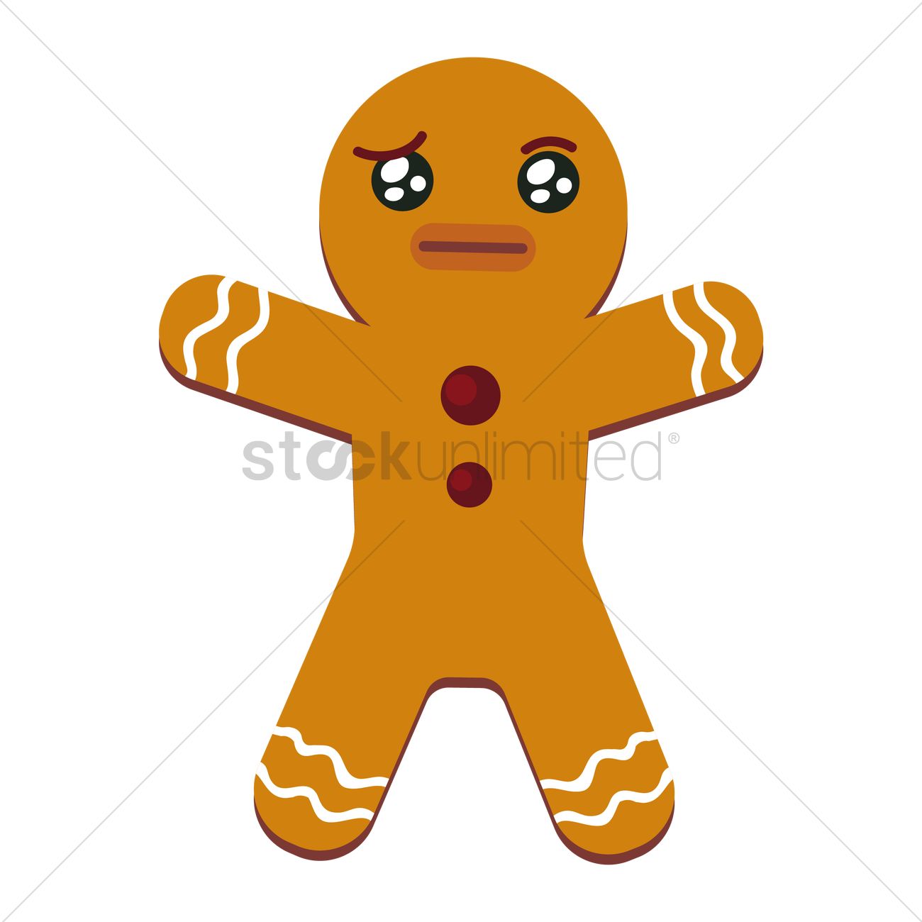 1300x1300 Gingerbread Man Vector Image