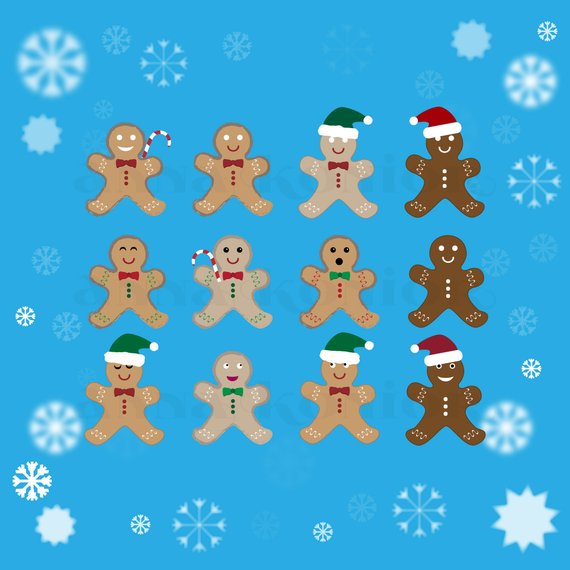 570x570 Gingerbread Man Clip Art Cookie Man Vector Graphics Etsy