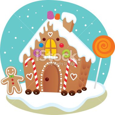 380x378 Fun, Decorated Gingerbread House For The Holidays. Editable Vector