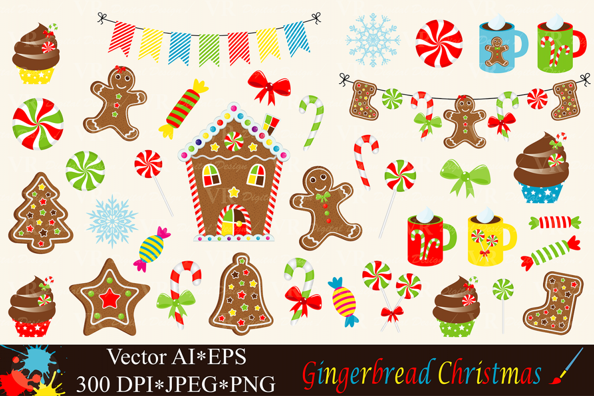 1200x800 Christmas Gingerbread Clipart