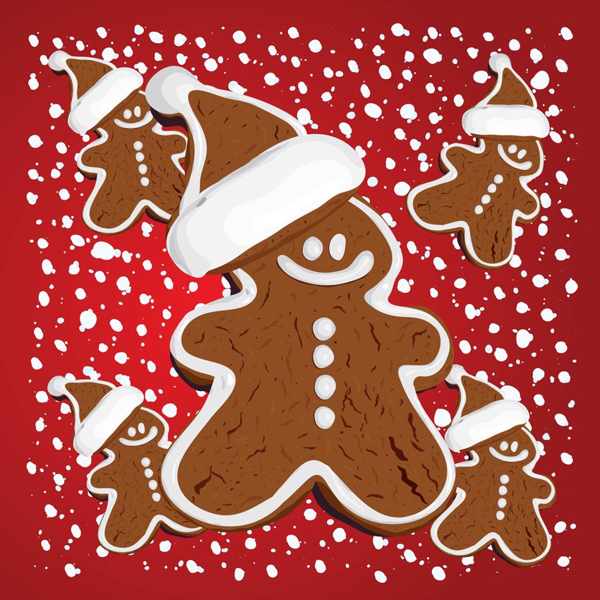 850x850 Christmas Gingerbread Vector Art Amp Graphics