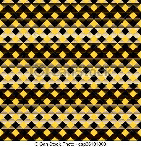 450x470 Seamless Diagonal Yellow And Black Gingham Pattern Background.