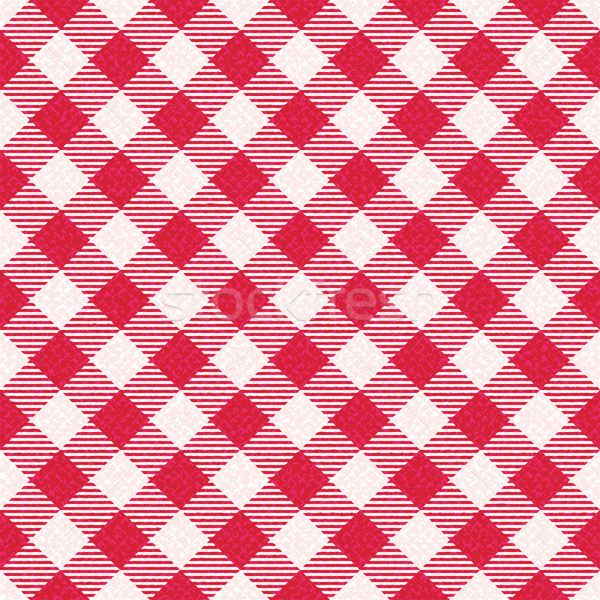 600x600 Diagonal Red And White Textured Plaid Gingham Vector Pattern