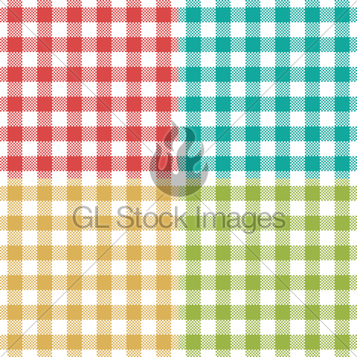 500x500 Plaid Vector Gingham Seamless Pattern In Four Retro Colors Gl