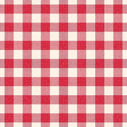 416x416 Red And White Textured Gingham Vector Pattern Background Premium