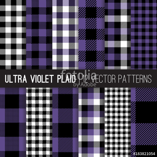 500x500 Ultra Violet Buffalo Check Plaid And Gingham Vector Patterns