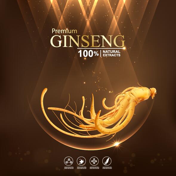 590x592 Premium Ginseng Cosmetics Poster Vector 04 Free Download