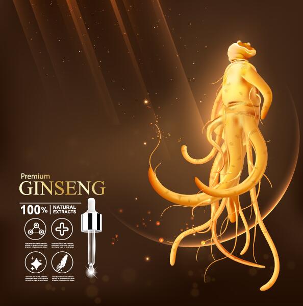 594x598 Premium Ginseng Cosmetics Poster Vector 09 Free Download