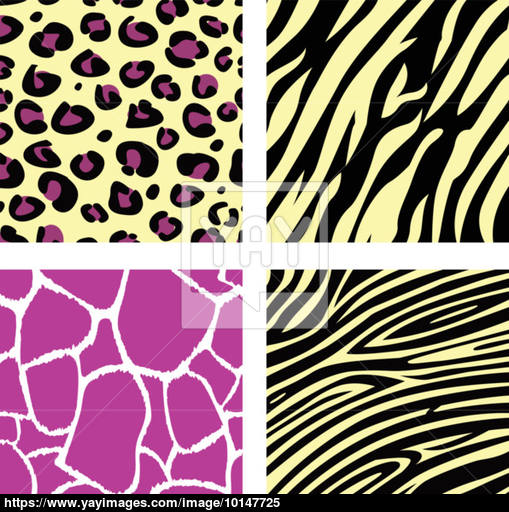 509x512 Pink Amp Yellow Animal Leopard, Tiger, Zebra And Giraffe Pattern