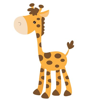 416x416 Giraffe Vector Cartoon Illustration Stock Vectors
