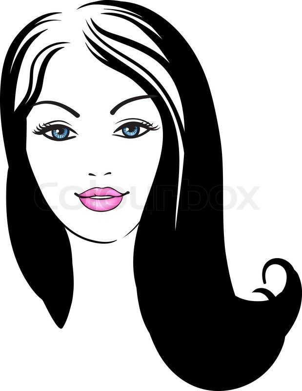 619x800 Girl Face Fashion Vector Icon Stock Vector Colourbox