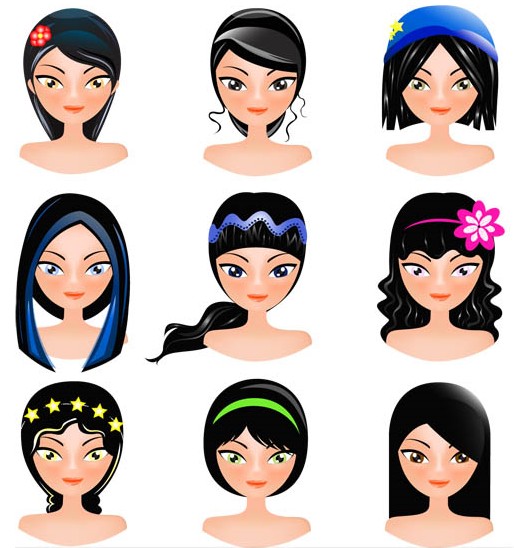514x548 Girls Faces Vector Ai Format Free Vector Download