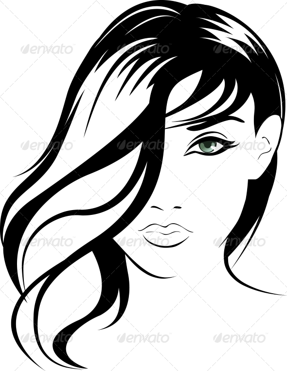 590x763 Vector Face Girl Portrait By Fianketa Graphicriver