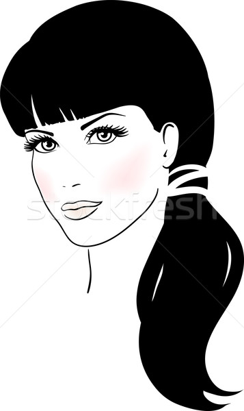 357x600 Beautiful Cute Girl Face Vector Illustration Vector Illustration