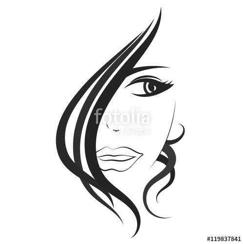 500x500 Beautiful Girl Face Vector Stock Image And Royalty Free Vector
