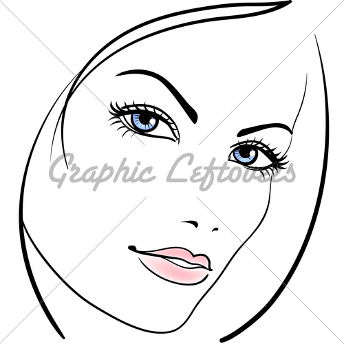 500x500 Beauty Girl Face Vector Icon Gl Stock Images
