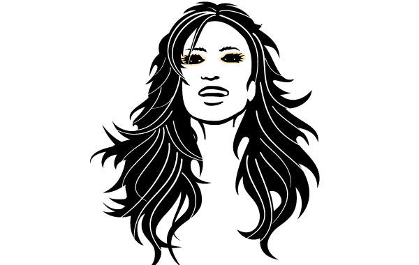 600x380 Girl With Black Hair Vector