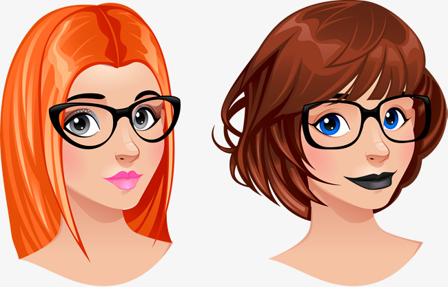 650x417 Vector Hand Painted Short Hair Girl, Hair Vector, Girl Vector