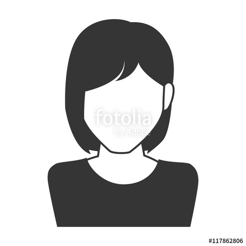 500x500 Woman Girl Female Person Short Hair Face Head Human Vector Graphic