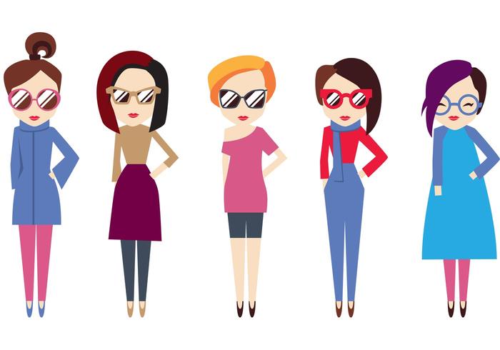 700x490 Hipster Girl Vector Pack