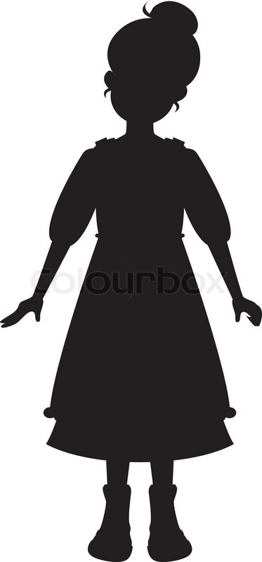 373x800 Vector Silhouette Girl Stock Vector Colourbox