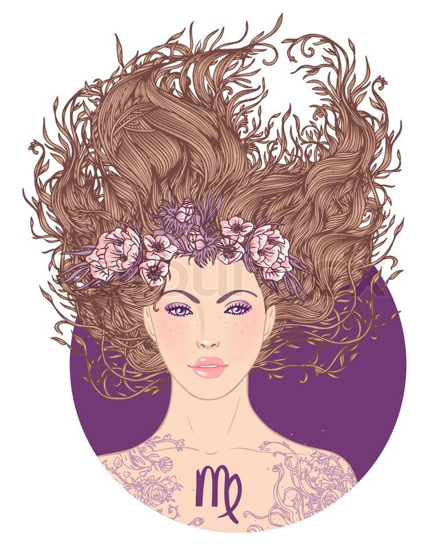 651x800 Illustration Of Virgo Astrological Sign As A Beautiful Girl