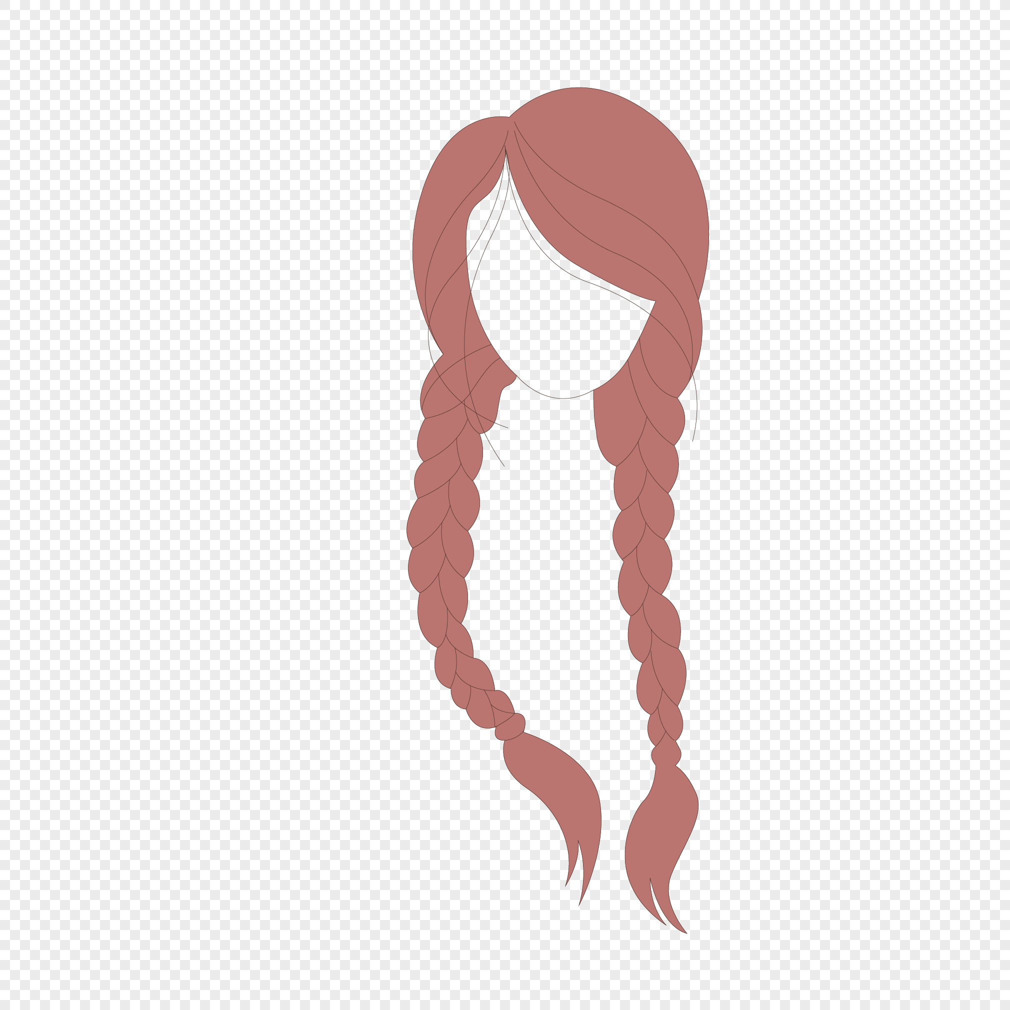 2020x2020 Big Braid Girl Vector Png Image Picture Free Download