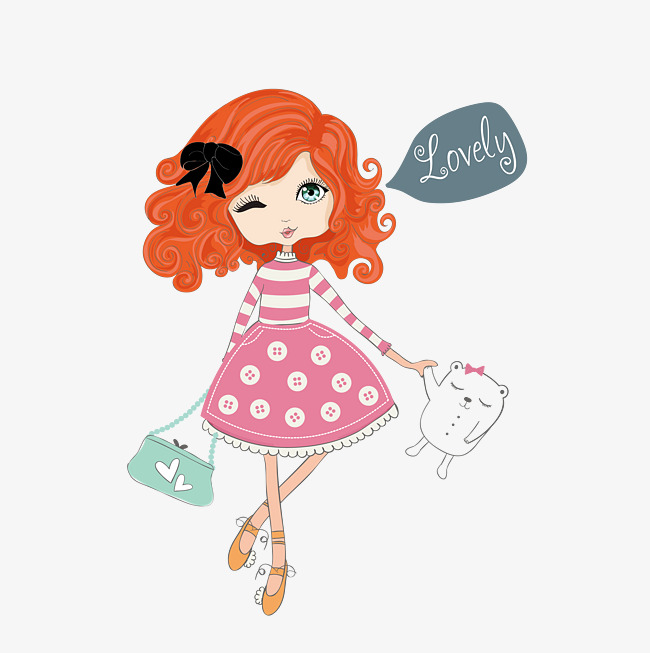 650x653 Cartoon Cute Little Girl Vector, Cartoon Vector, Girl Vector