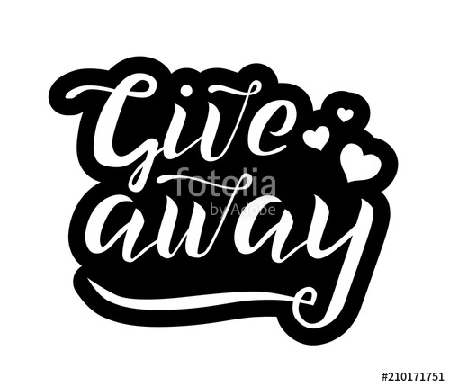 500x429 Giveaway Vector Lettering Illustration On White Background. Hand