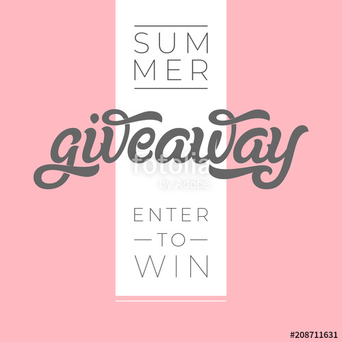 500x500 Giveaway Banner For Contests In Social Media. Modern Brush