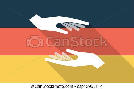 450x297 Long Shadow Germany Flag With Two Hands Giving And Receiving Or