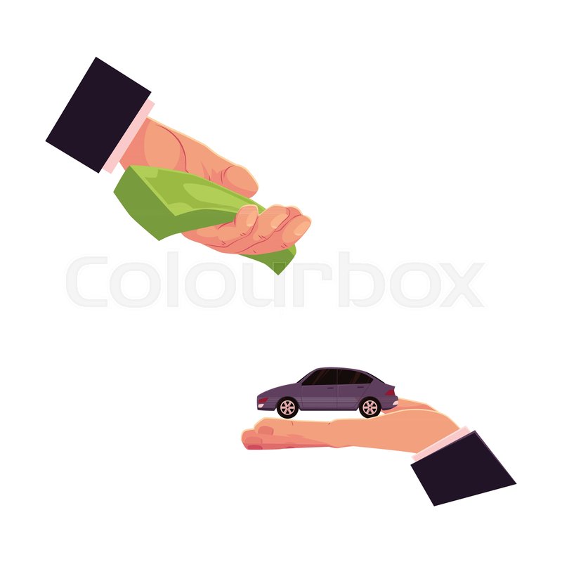 800x800 Two Hands, Giving Money And Holding A Car, Automobile Selling