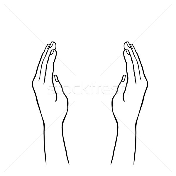 600x600 Two Hands Supporting Concept. Giving Hand Sign. Vector