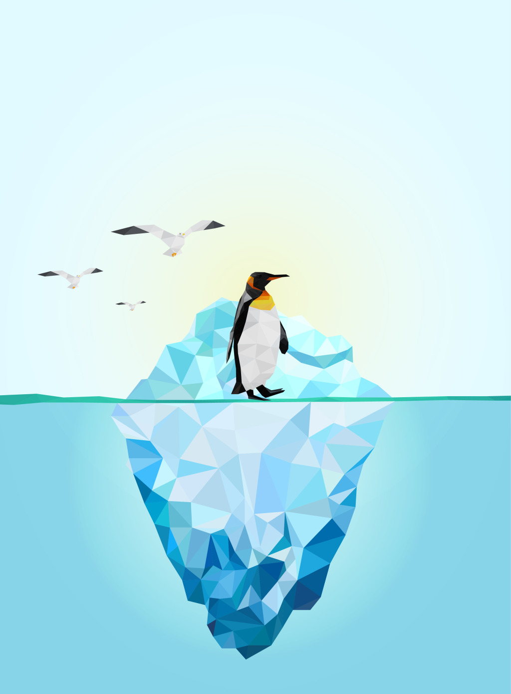 1024x1389 Vector Flat Antarctic Glacier Background Vector Free Download