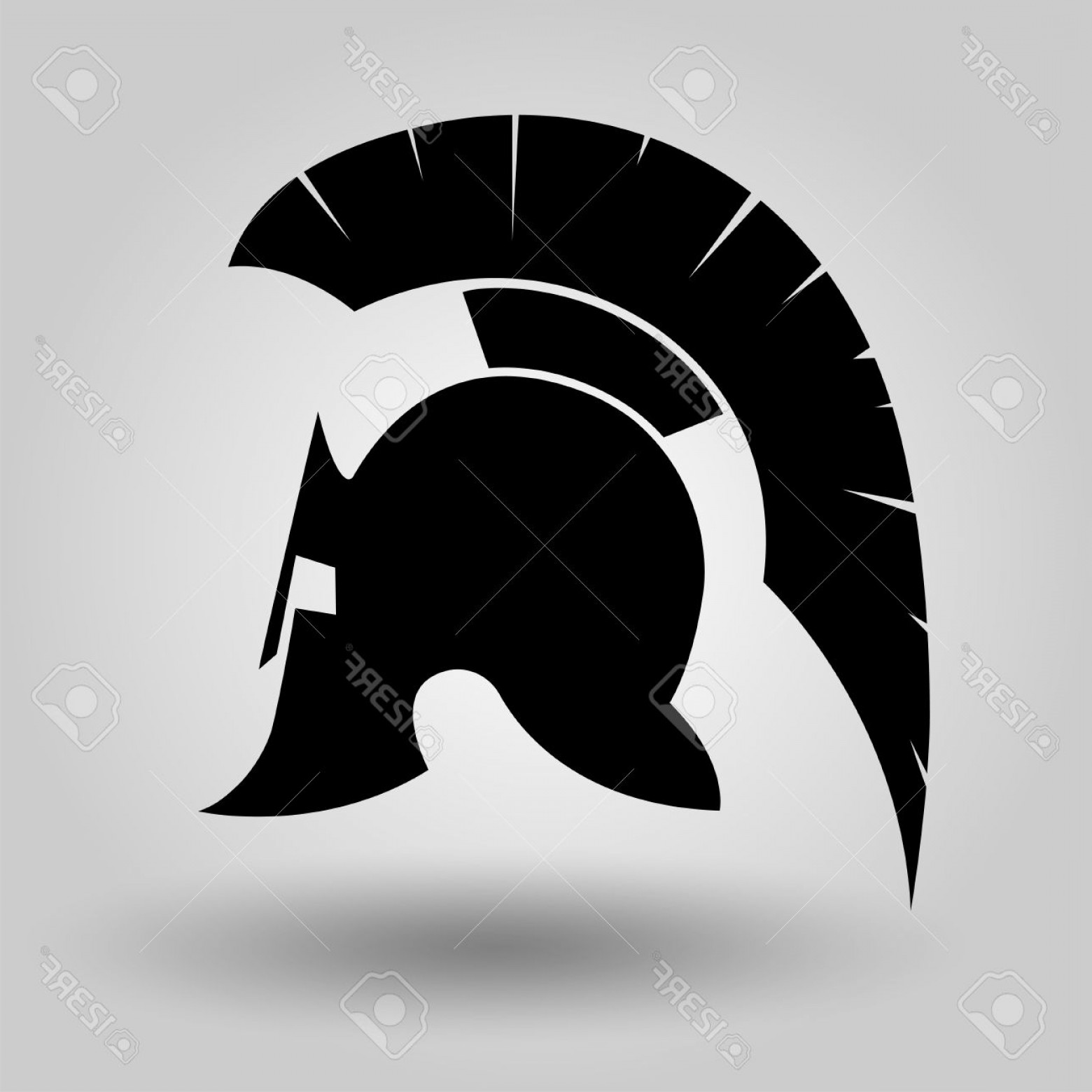 1560x1560 Photostock Vector Spartan Helmet Silhouette Symbol Of Gladiator