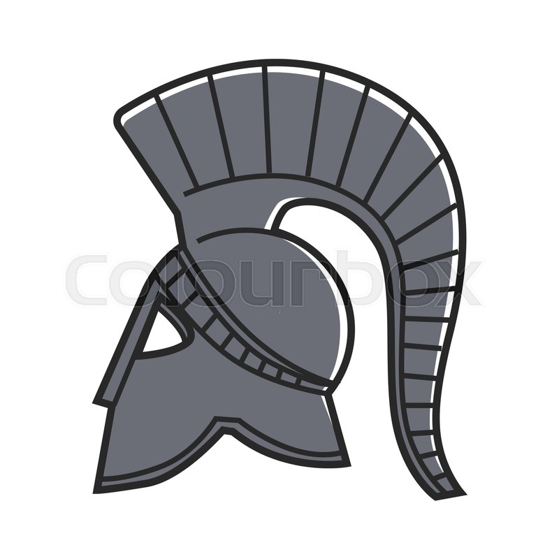 800x800 Ancient Solid Metal Gladiators Helmet Isolated Cartoon Vector