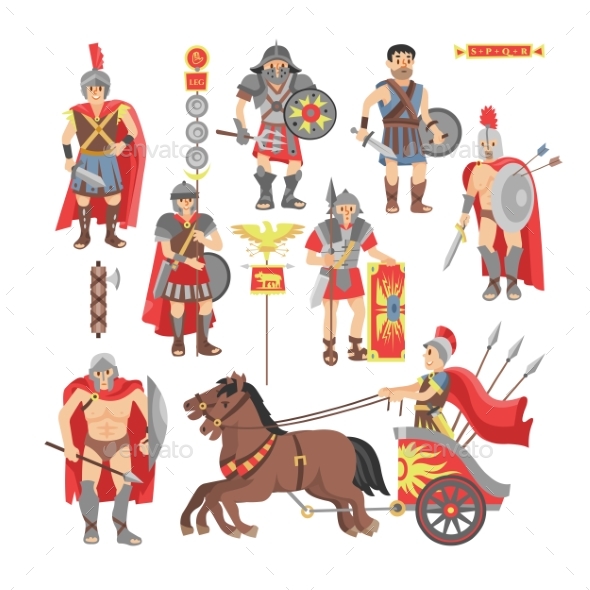 590x590 Gladiator Vector Roman Warrior Man Character By Pantimetrok