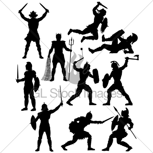 500x500 Gladiator Silhouettes Gl Stock Images