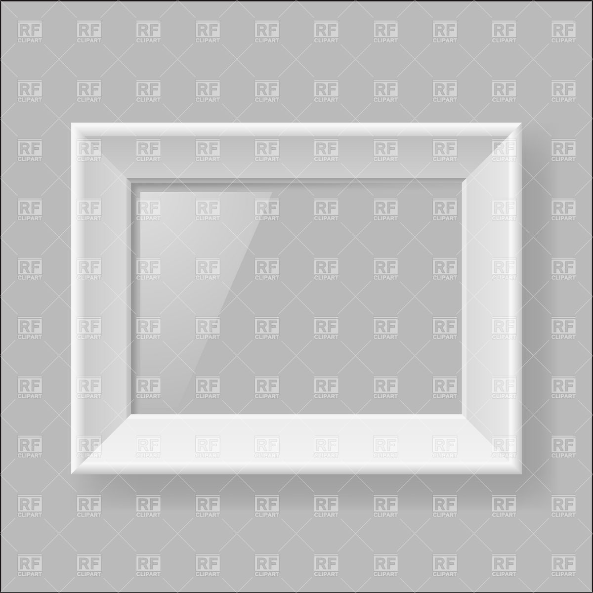 1200x1200 Blank White Picture Frame With Glare Vector Image Vector Artwork