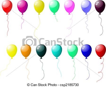 450x372 Colourful Balloons Set With Glare. Beautiful Colour Balloons Set