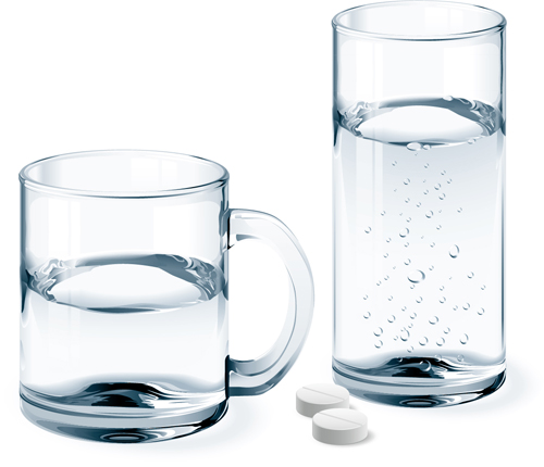 500x430 Glass Cup With Water Vectors Set 02 Free Download