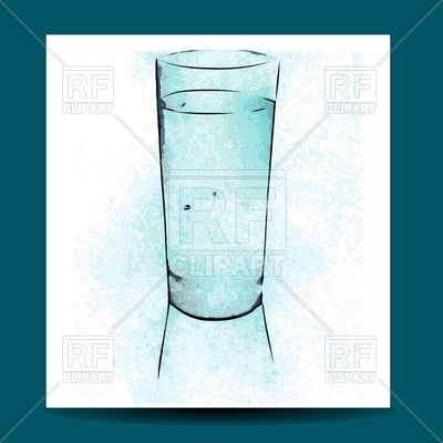 400x400 Watercolor Glass With Water Vector Image Vector Artwork Of