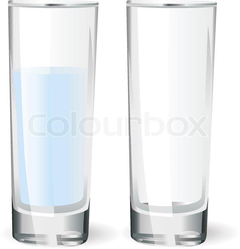 771x800 Empty Glass And A Glass With Water Stock Vector Colourbox