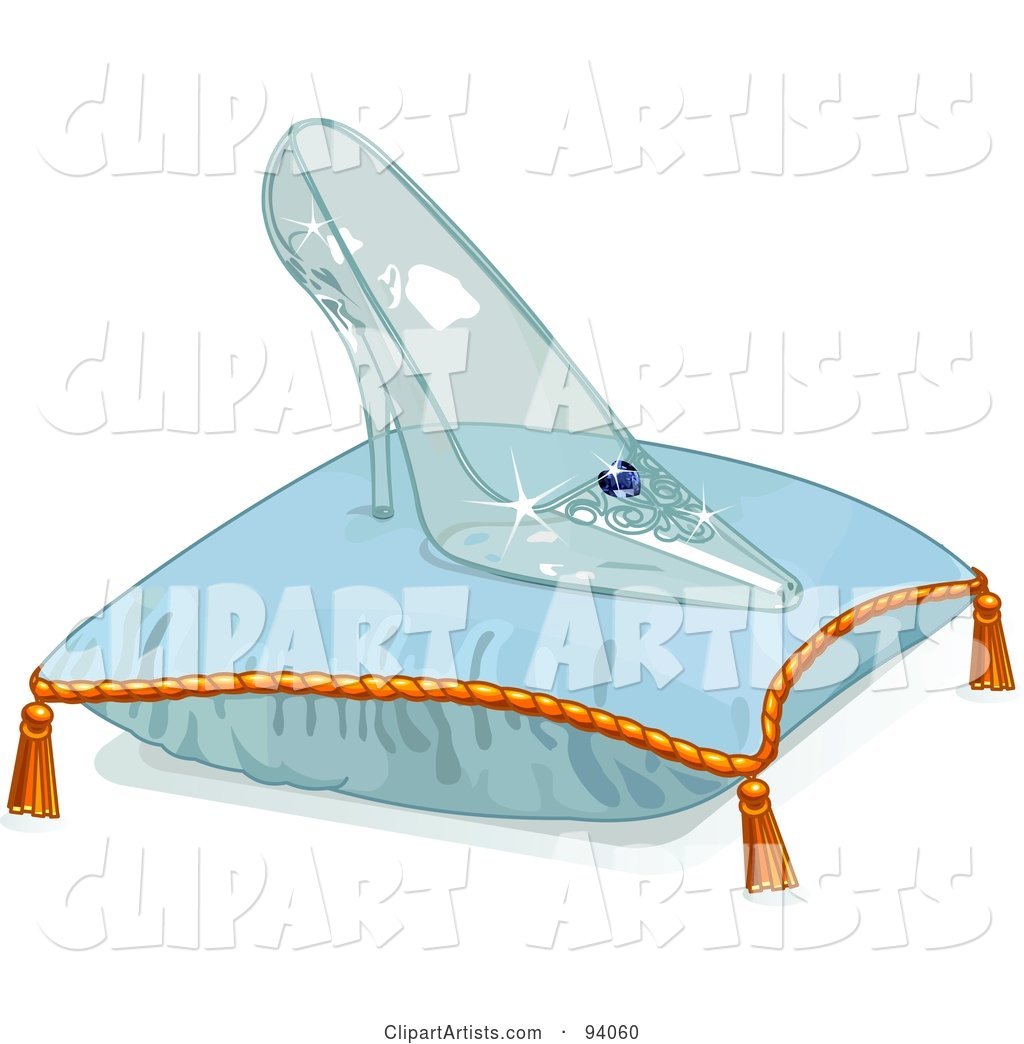 1024x1044 Glass Slipper On A Blue Pillow Clipart By Pushkin